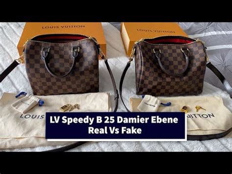 Authentic vs Fake Louis Vuitton Speedy B 25 Damier Ebene